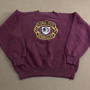 Vintage Florida State Seminoles Sweatshirt Mens Large Red Midwest Embroidery